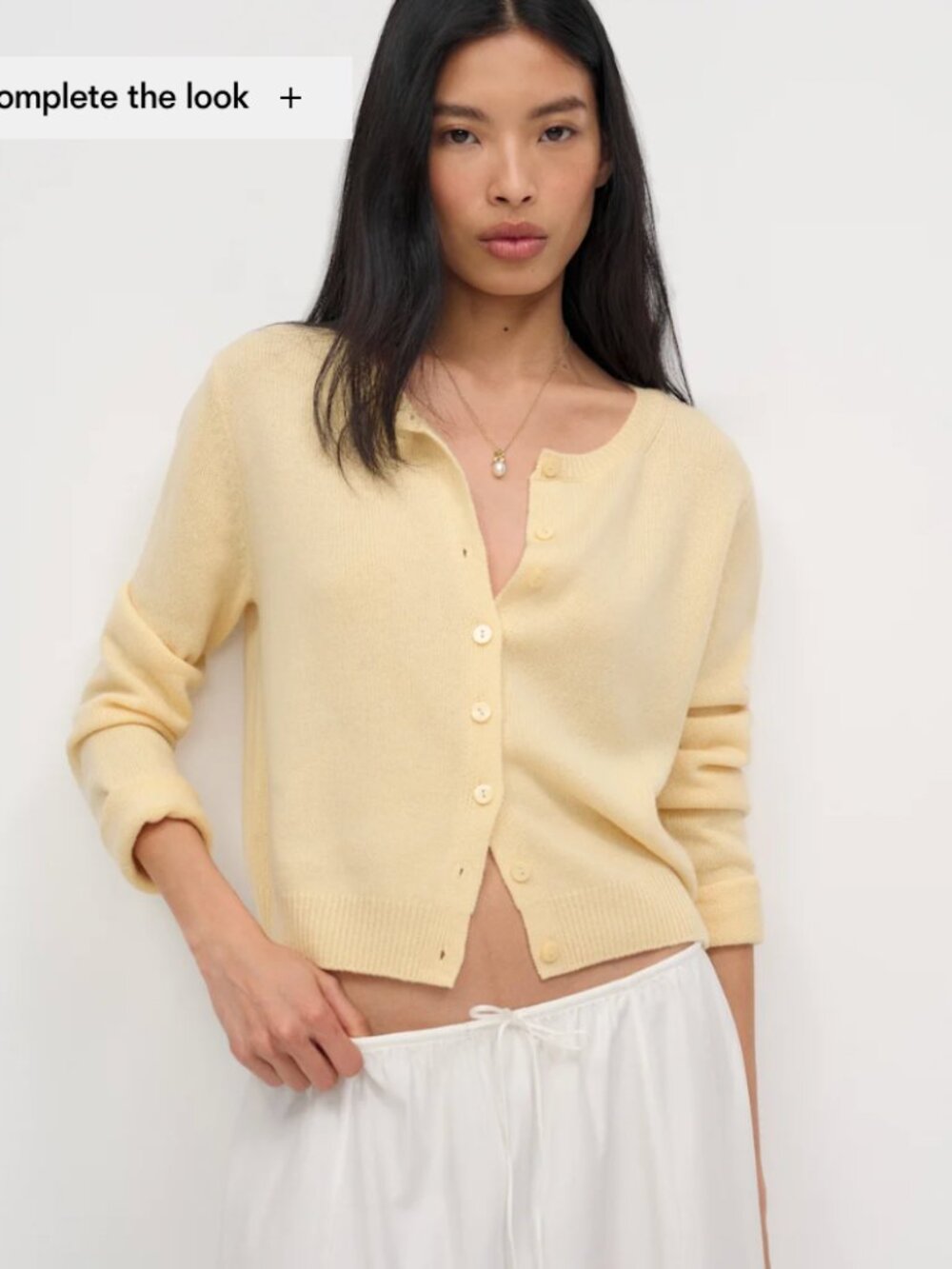 Reformation Clara Cashmere Cardigan, Parmesan, Medium
